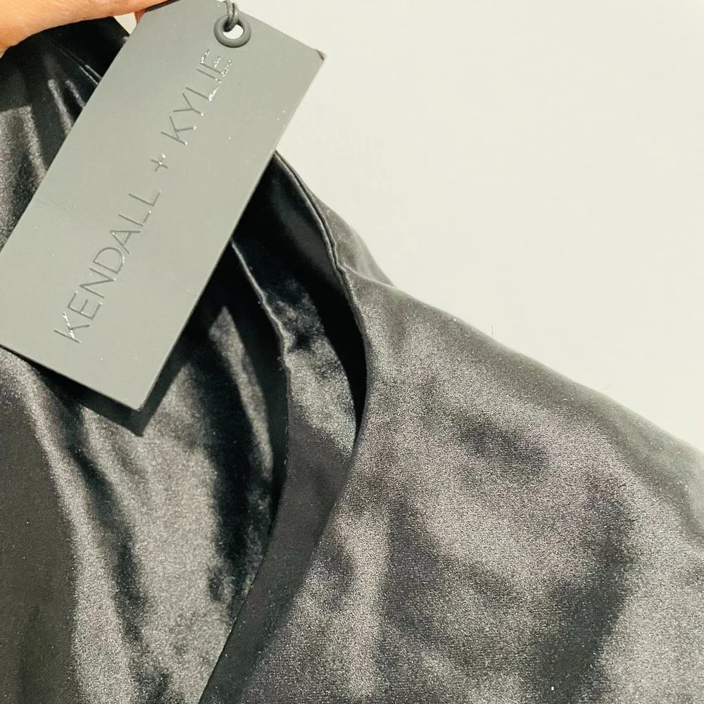 Kendall + Kylie Black Silk Tote Bag